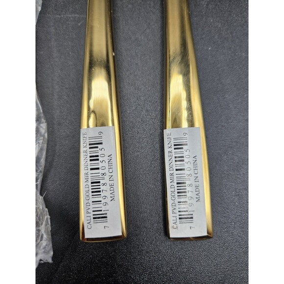 Cambridge Cali Gold Tone Handle Dinner Knives Set Of 6 - Picture 4 of 4